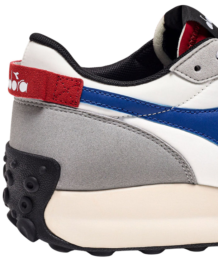 Diadora Sneakers Race Nyl Pelle Trattata Stonewashed Vintage Used Bianco 5