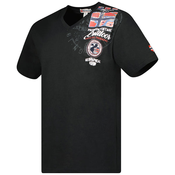 Geographical Norway Men's Black Short Sleeve Shirt-2