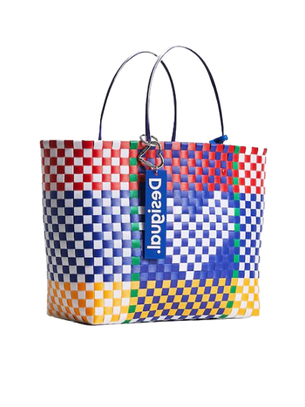 Desigual Shopping Bag Design Intrecciata Multicolore Donna-2