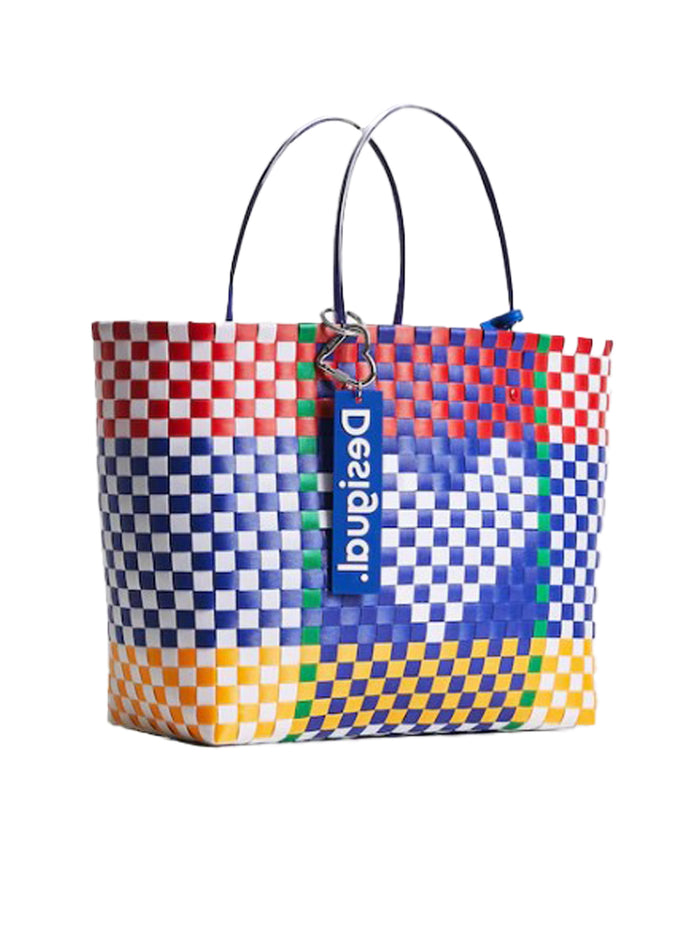 Desigual Shopping Bag Design Intrecciata Multicolore Donna 2