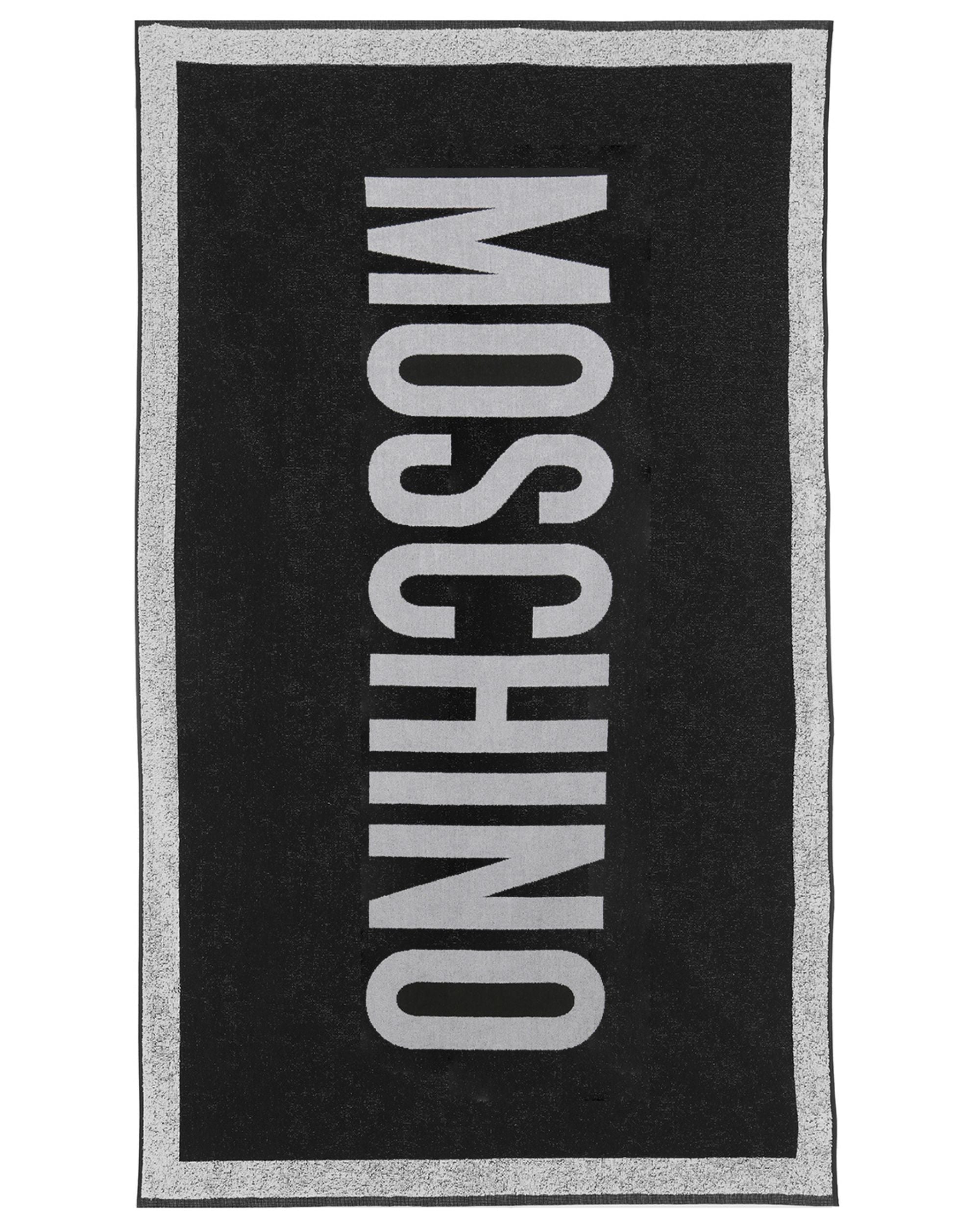 Moschino Swim Beach Towel Cotton Black