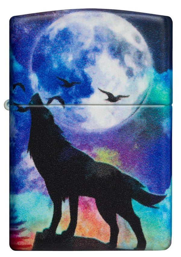 Zippo Wolf Design Lupo Luna Moon 540 Colori Multicolore Unisex