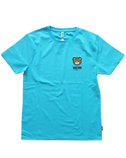 Moschino Underbear Logo Stretch Jersey in Cotone Azzurro