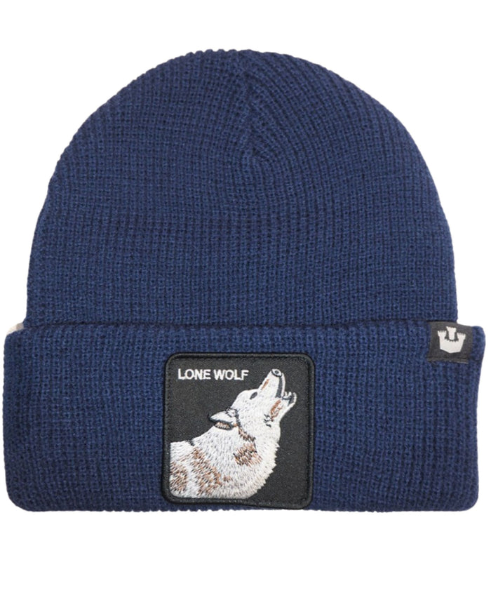 Goorin Bros. Cappello Beanie Hat Cuffia Con Patch Frontale E Logo Su Lato Blu Unisex 1