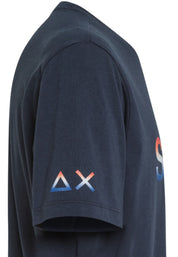 Sun68 Short Sleeve T-Shirt Big Logo Blue