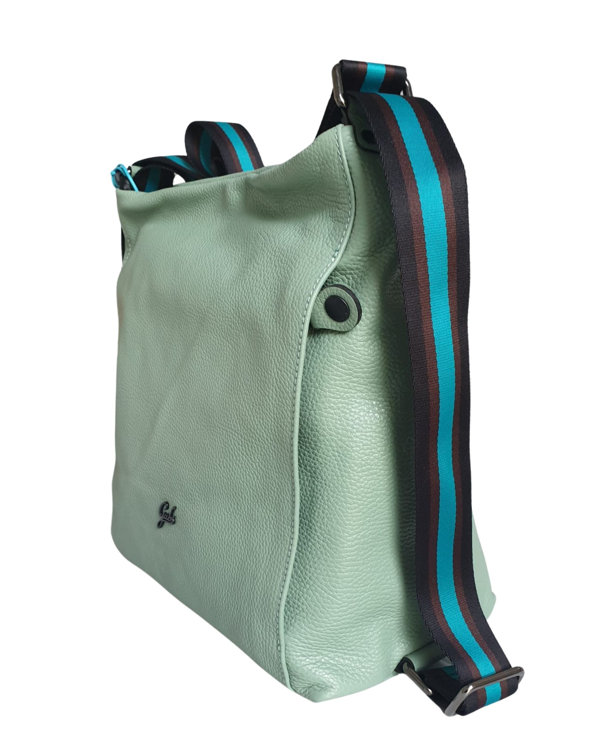 Gabs Shoulder Bag Icon Black Green Leather