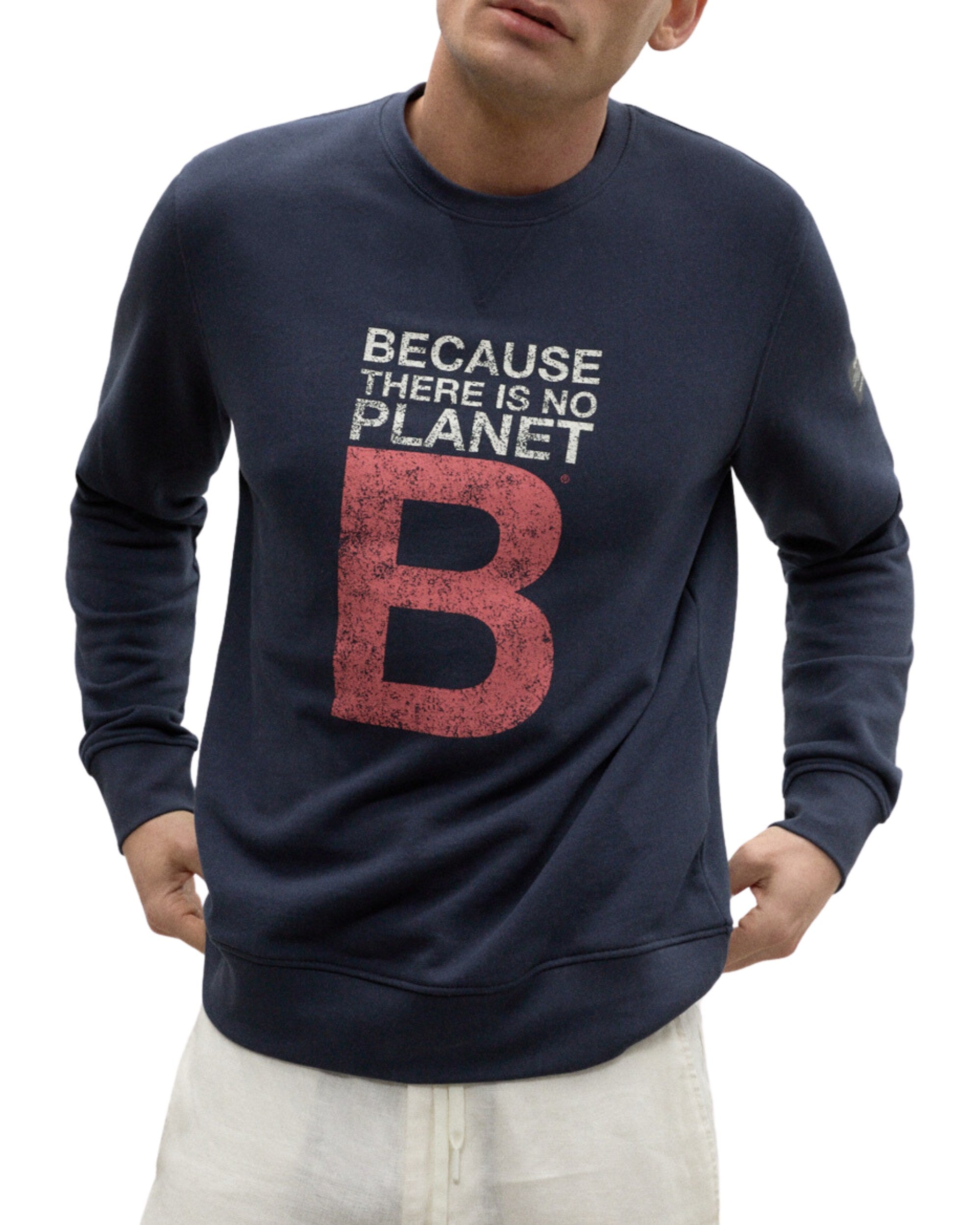 Ecoalf Long Sleeve Cotton Shirt with Front Print Blue