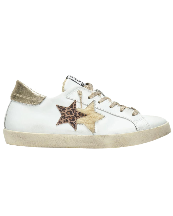 2star Sneaker Low Basic Effetto Used Bianco Donna