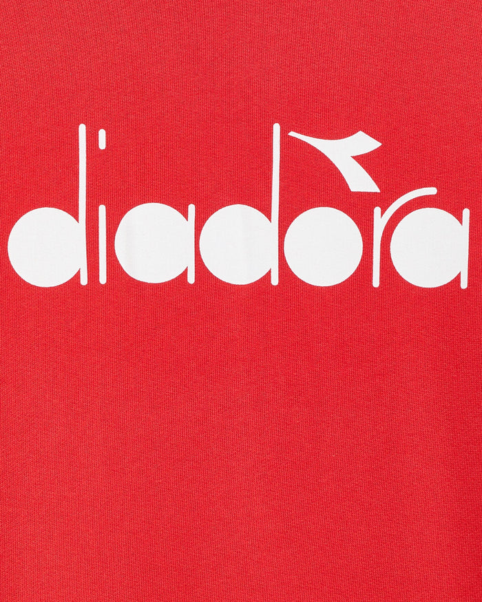 Diadora Felpa con Cappuccio Logo Big Cotone Rosso 2