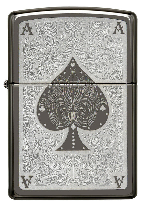 Zippo Black Ace Filigree Grigio Unisex