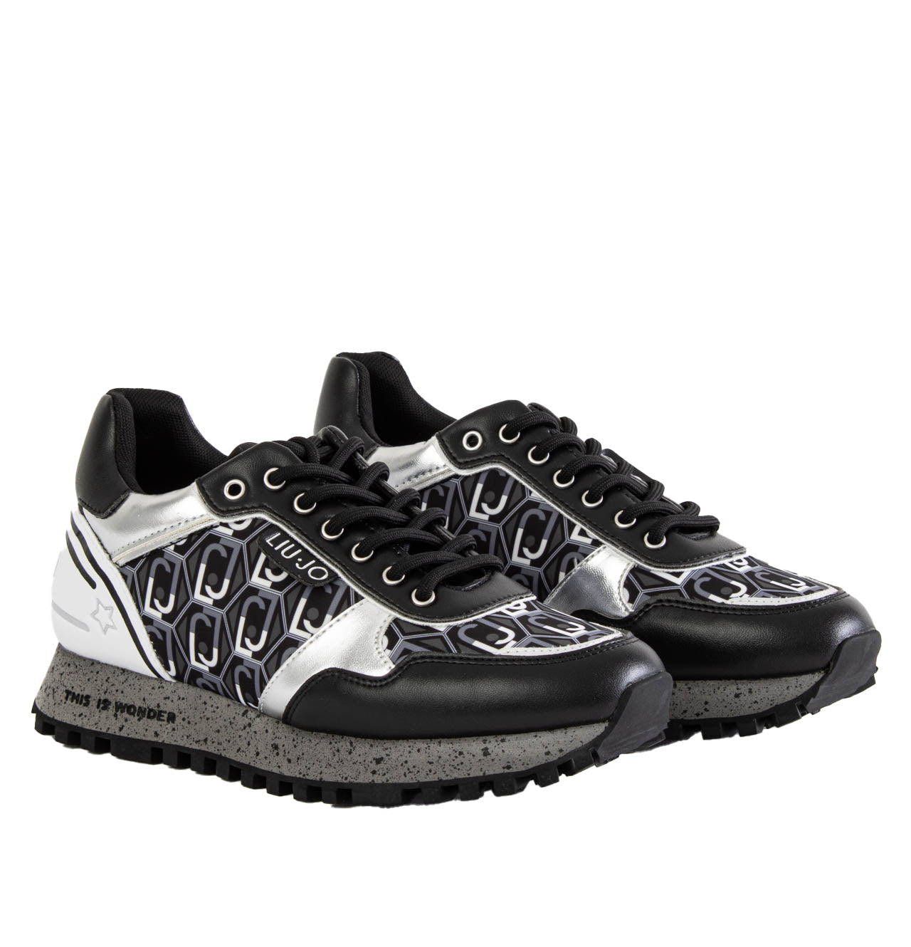 Liu Jo Sneakers Wonder 24 Faux Leather Black-Silver