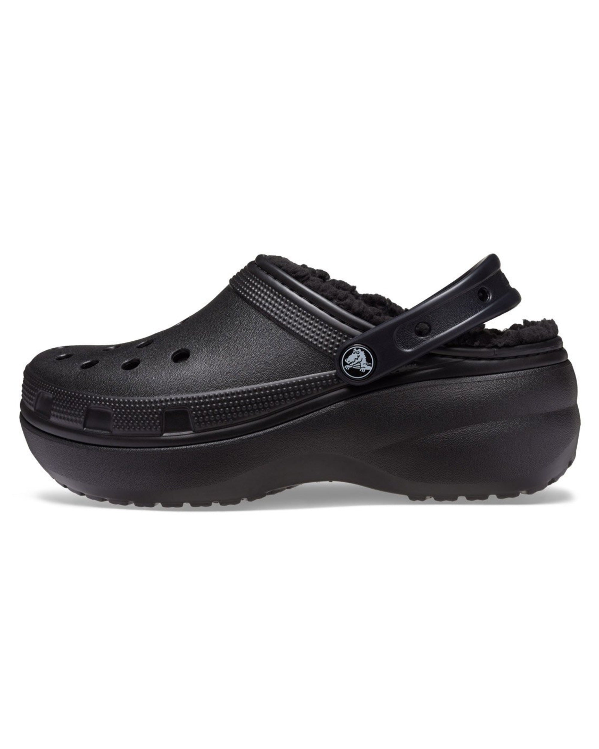 Crocs Classic Platform Lined Clog Nero TPE