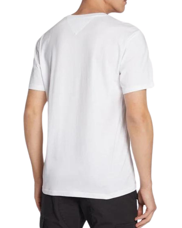 Tommy Jeans T-Shirt TJM Classic Linear Cotone Bianco-2