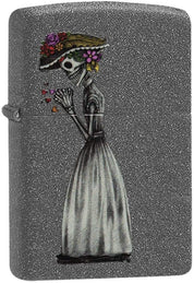 Zippo Antivento Ricaricabile Made In Usa Grigio Coppia scheletri