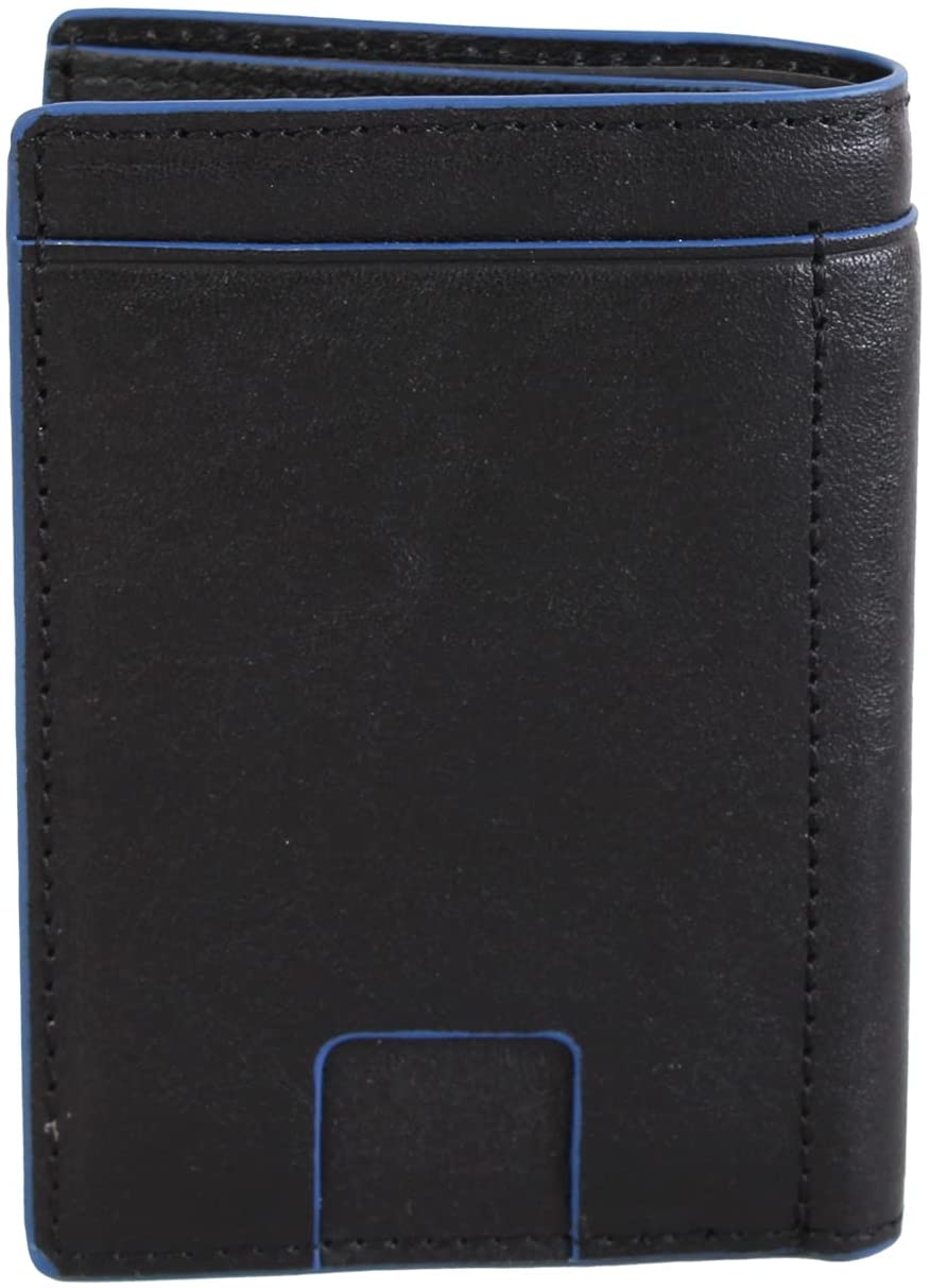 Piquadro Blue Square Black Men's Card Holder Banknotes