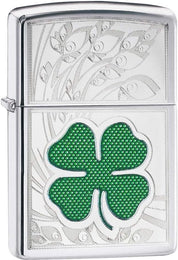 Zippo Windproof Refillable Made In Usa Lucky Luck Silver Unisex