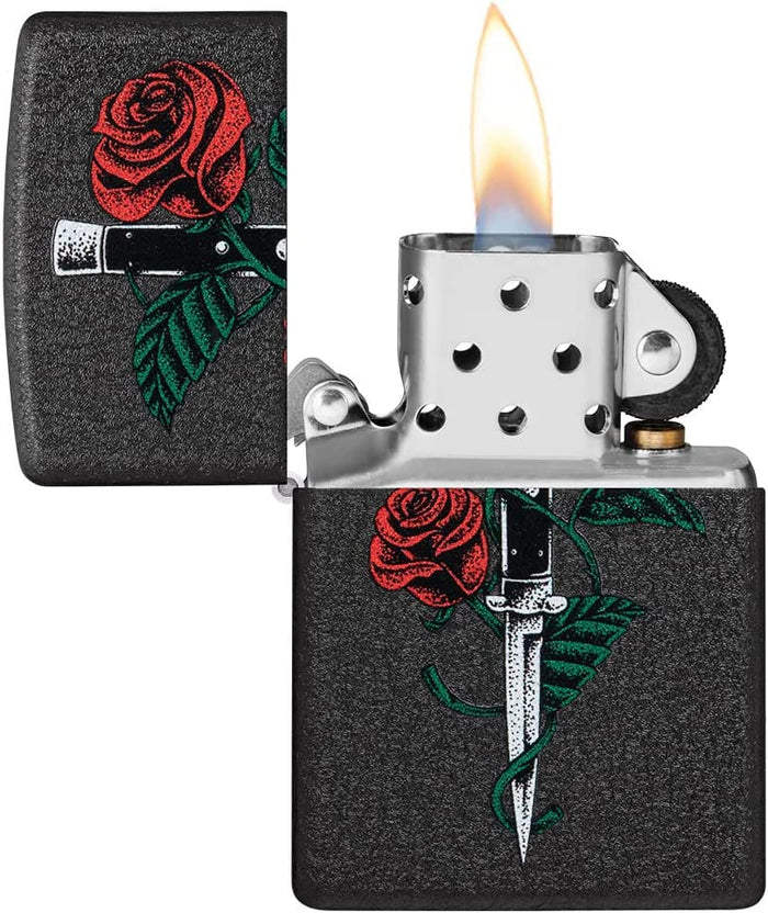 Zippo Tatoo Rosa Pugnale Nero Unisex 2