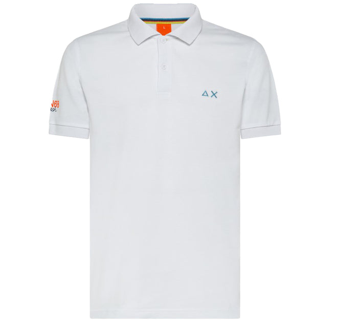 Sun68 Polo Logo Beach Cotone Bianco 1