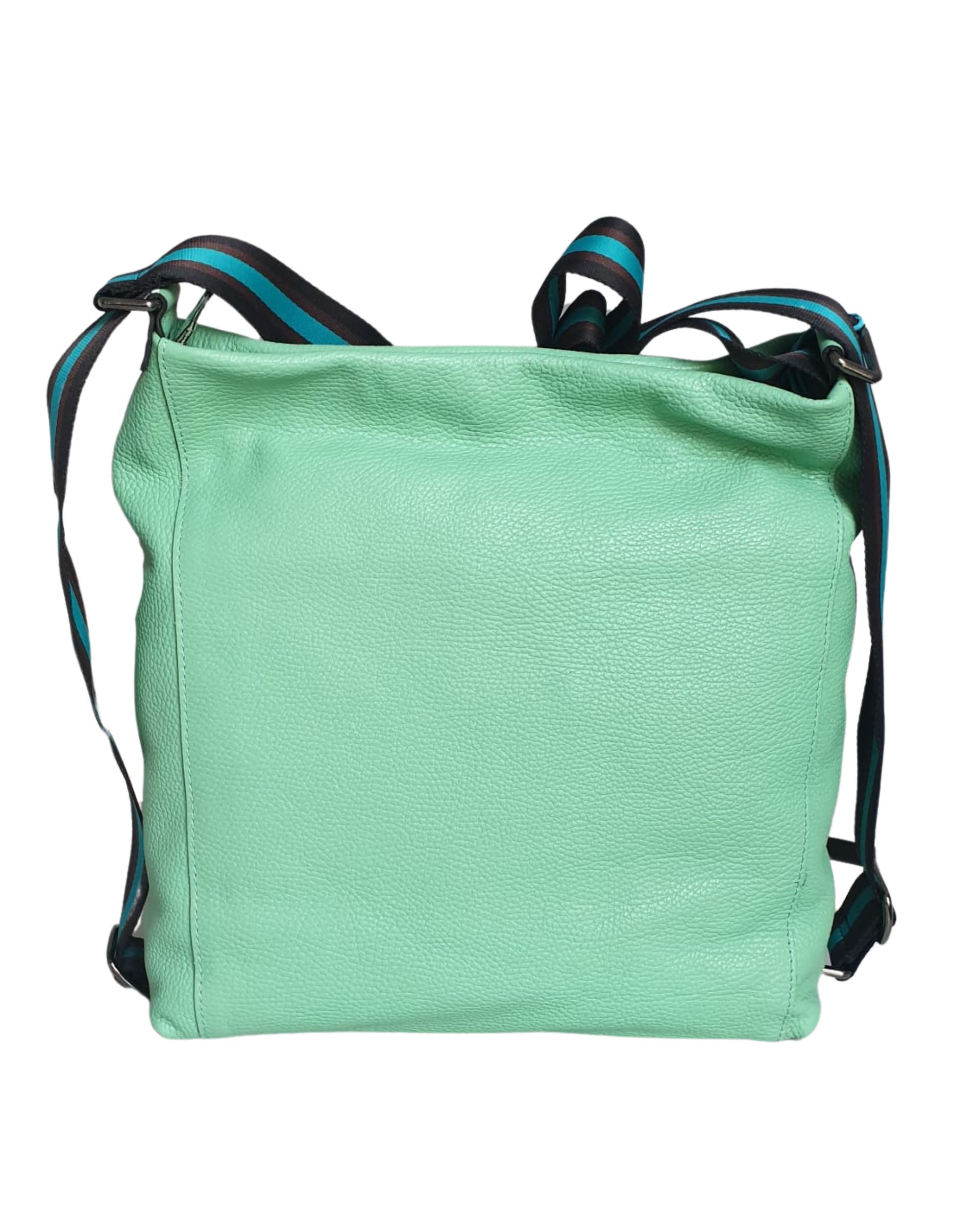 Gabs Green Hammered Leather Shoulder Bag