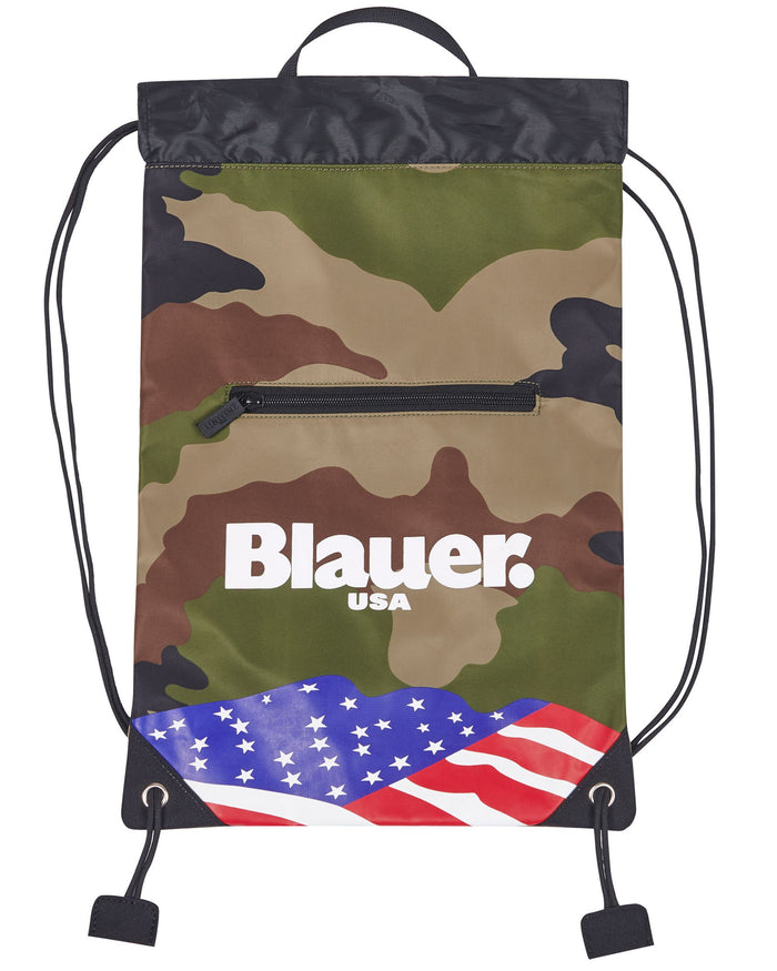 Blauer Nylon Backpack
 American Usa Flag Green Man 1