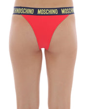 Moschino Swim Bikini Slip with Red Logo Band