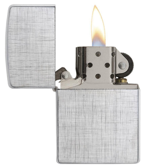 Zippo Linen Weave Classico Argento Unisex-2