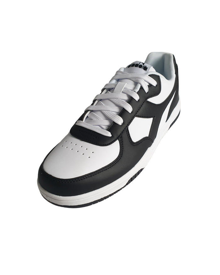 Diadora Raptor Low Sneakers in Synthetic Leather White-Black 3