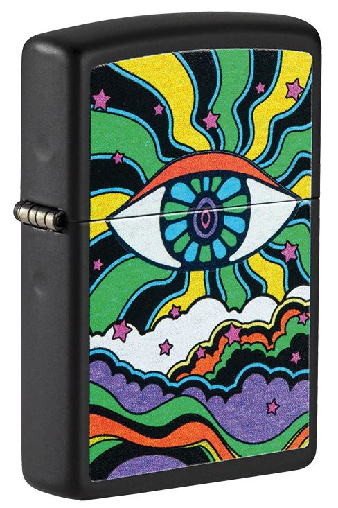 Zippo Illumina Dop Esposizione Solare Black Light Eye Occhio Nero Unisex 1