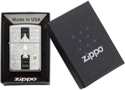 Zippo Antivento Ricaricabile Made In Usa Picche Asso Argento 24196