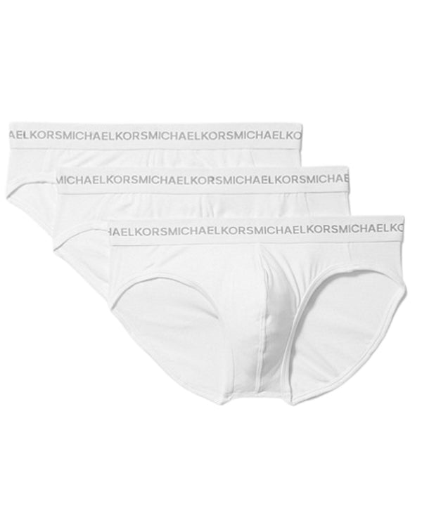 Michael Kors Tripack 3 Pezzi Set Kit Intimo Mutande Supima Bianco Uomo