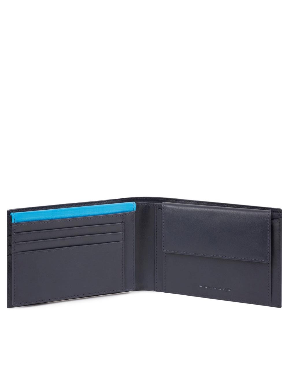 Piquadro Wallet Nylon Regenerated Card Holder Coins Bio Blue Men