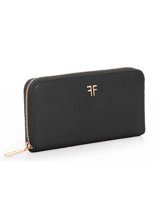 Fracomina Zip Around Wallet Black Black Woman-2