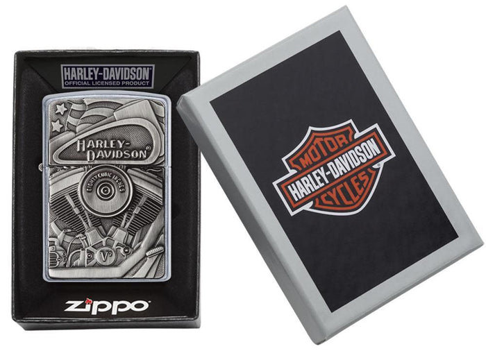 Zippo Harley Placca Argento Unisex 3