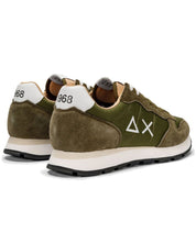Sun68 Sneakers Tom Solid Tomaia in Pelle/Tessuto Verde Z34101