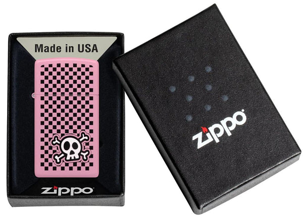 Zippo Skull Design Slim Pink Unisex-2