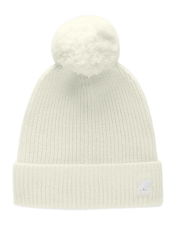 K-way Beanie Hat Ponpon Vincienne Cardigan Stitch White Men