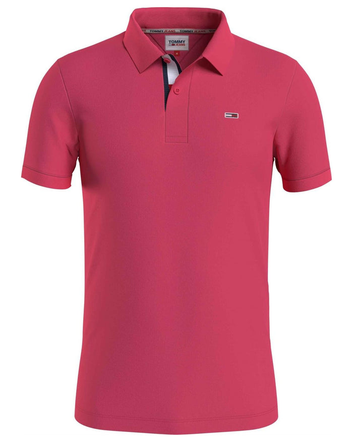 Tommy Jeans Polo Logo Front Cotton Pink 1