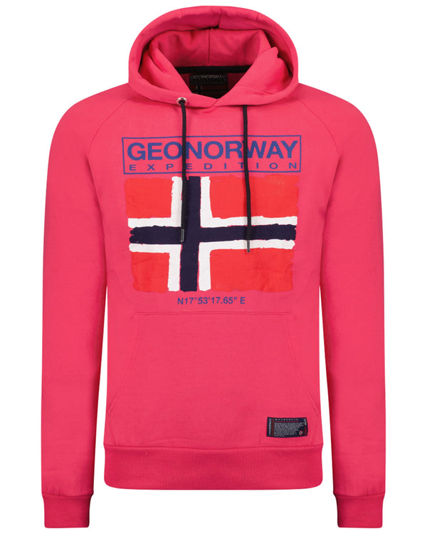 Geographical Norway Felpa Geonorway Con Cappuccio Rosa Uomo