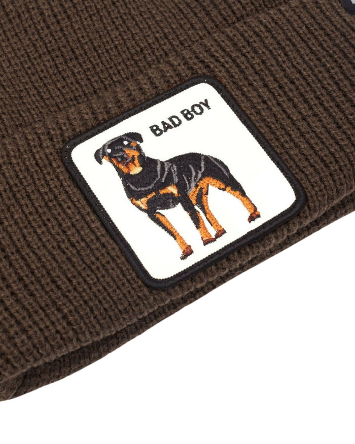 Goorin Bros. Beanie Hat Cap With Front Patch And Logo On Side Brown Unisex 2