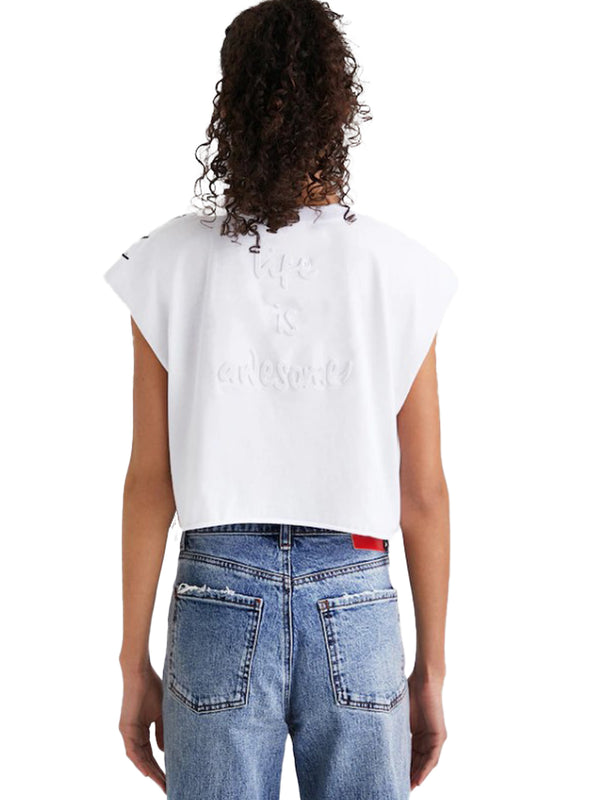 Desigual T-shirt Titti Bianco Donna-2