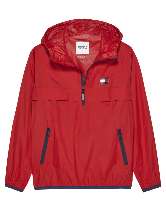 Tommy Jeans Windbreaker Foldable Red Recycled Nylon 3