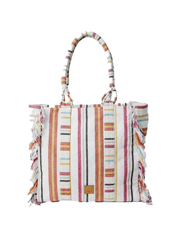 Surkana Shopper Righe Frange Multicolore Donna-2