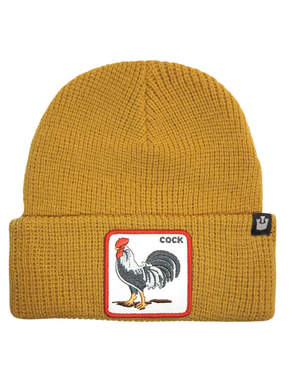 Goorin Bros. Beanie Hat Cap With Front Patch And Logo On Side Brown Unisex