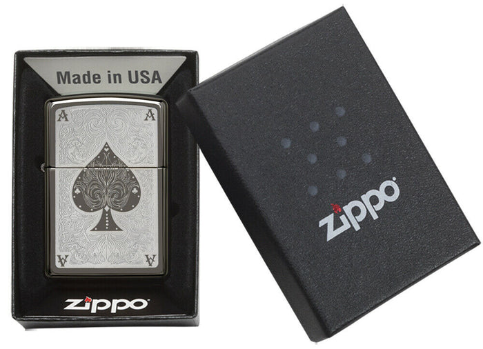 Zippo Black Ace Filigree Grigio Unisex 3