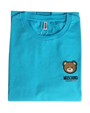 Moschino Underbear Logo Stretch Jersey in Cotone Azzurro