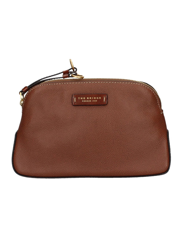 The Bridge Wash Bag Made In Italy, 100% Leather Brown Women's Handbag