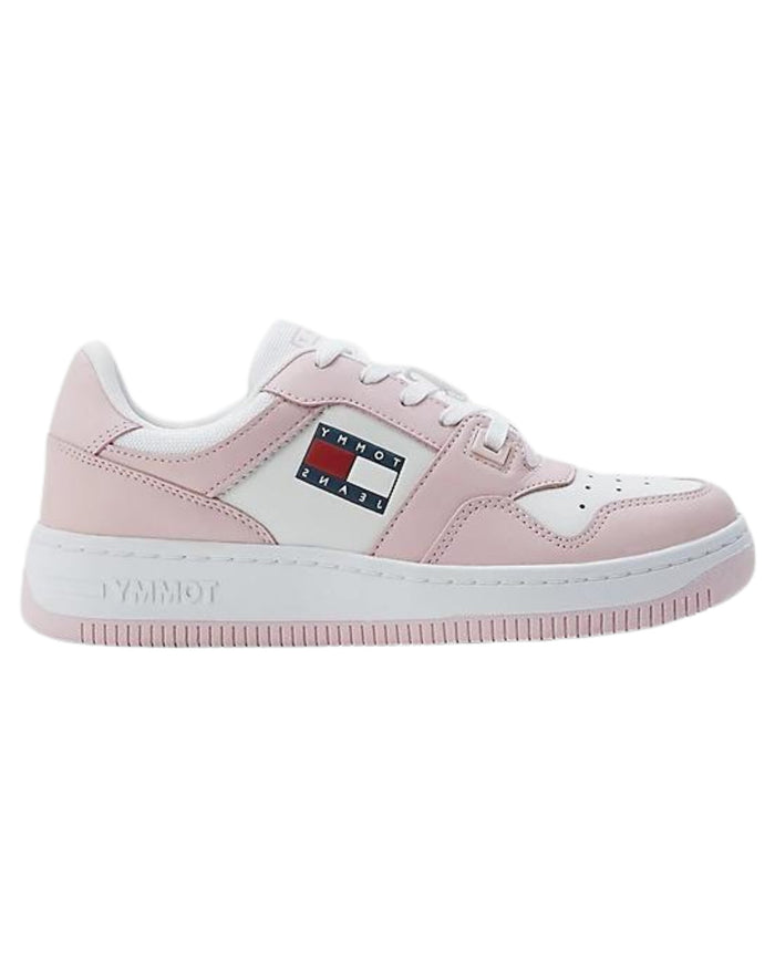 Tommy Jeans Sneakers Retro Basket in Pelle Rosa 1