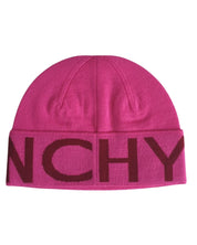 Givenchy Beanie Hat Big Logo Wool Purple