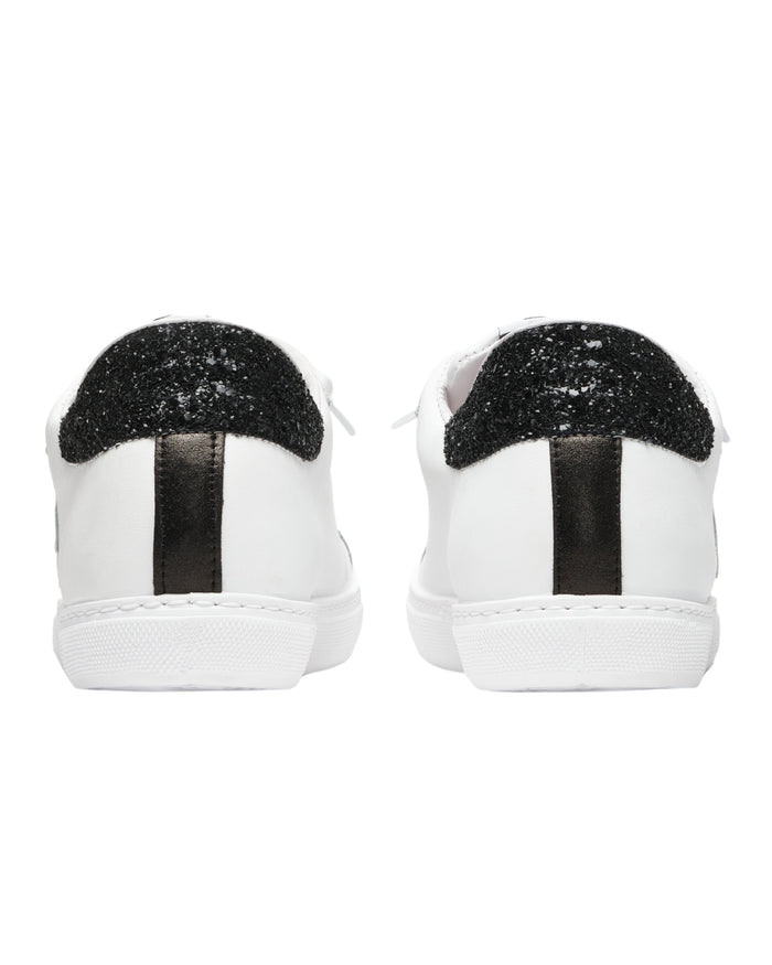 2Star Sneakers Low in Pelle con Dettagli Glitter Bianco 2