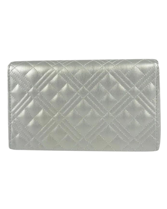 Love Moschino Quilted Borsetta Pochette Tracolla Argento 3